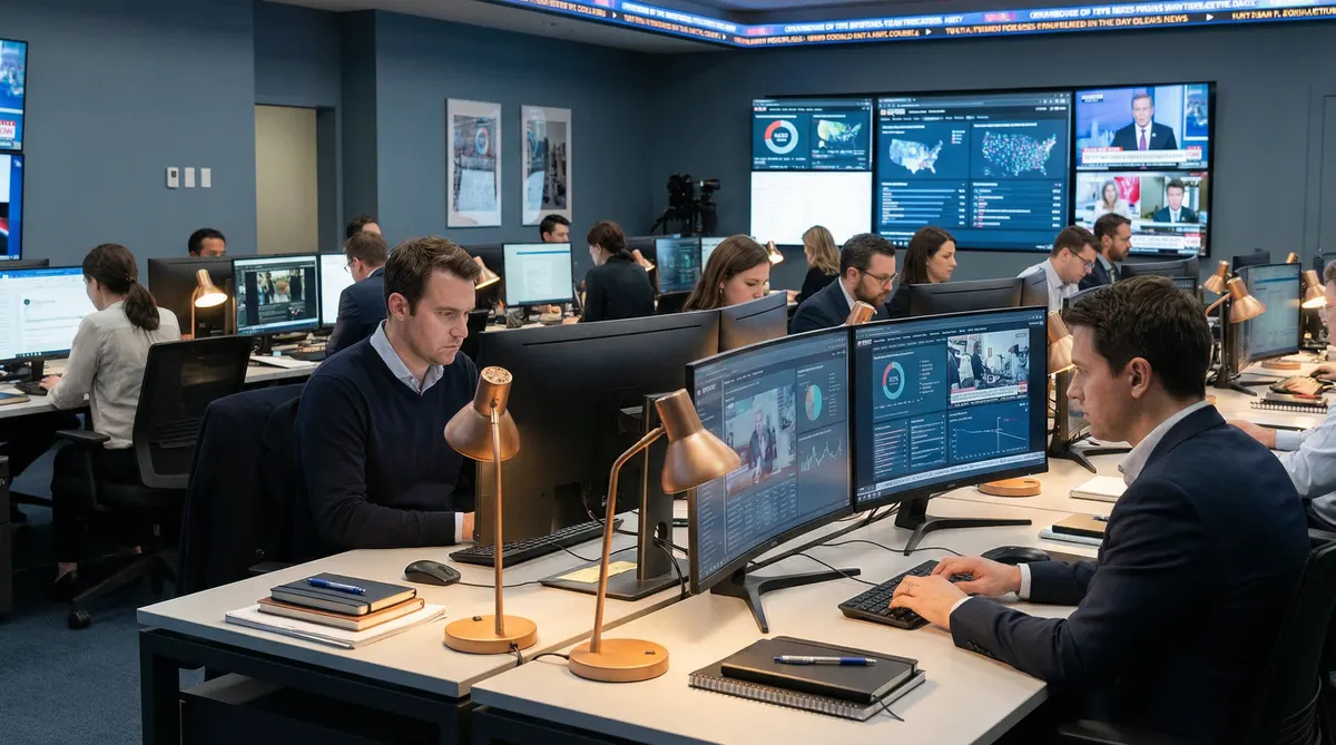 黑料不打烊 - 调查团队在新闻编辑室工作